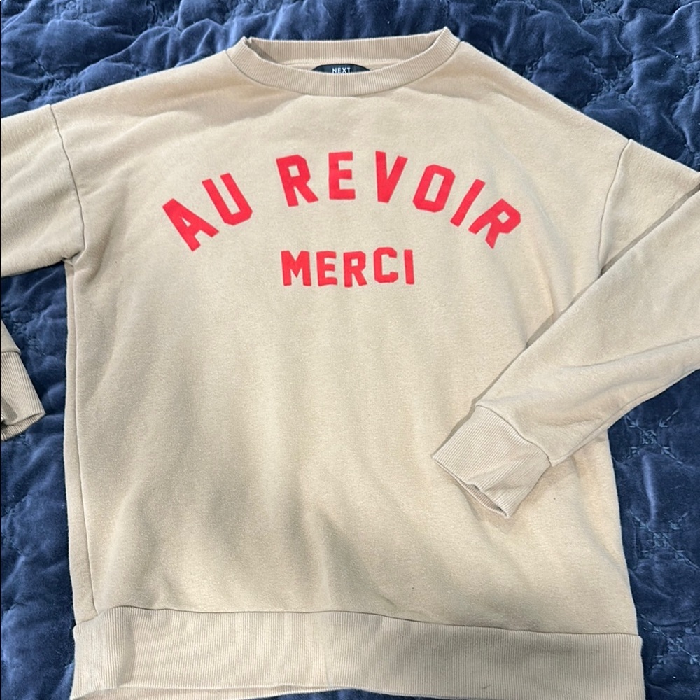 Next Direct Red and Tan Crewneck Sweatshirt S